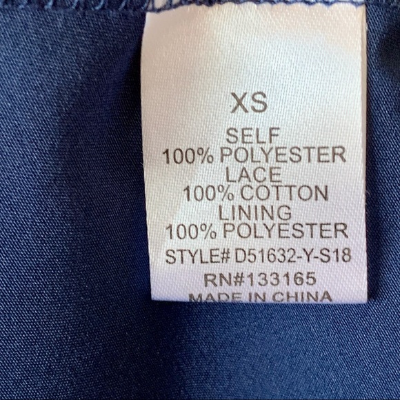 ALTAR’D STATE  Navy Floral Lace Pleated Dress—XS - Picture 9 of 14